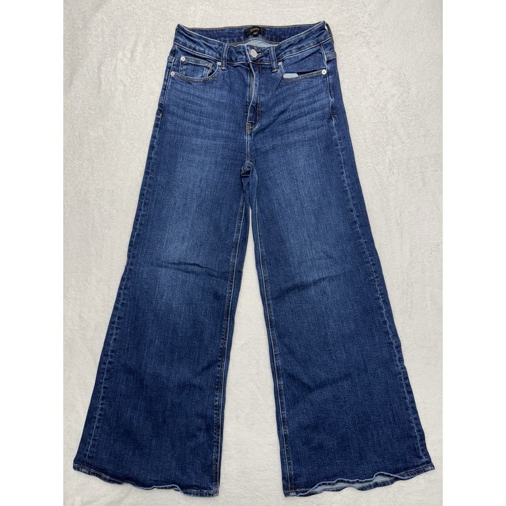Quince Women's Bella Stretch Relaxed Wide Leg Jeans Blue Size 28